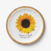 Assiettes En Carton Tournesol rustique et Mariage Burlap (Devant)
