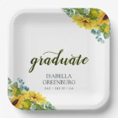 Assiettes En Carton Tournesol Script Graduation Party (Recto)