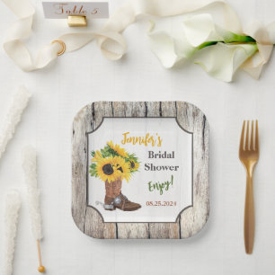 Assiettes En Carton Tournesols dans la Fête des mariées de démarrage d