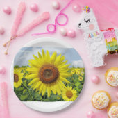 Assiettes En Carton Tournesols dans l'abondance art numérique imprimé  (Fête)