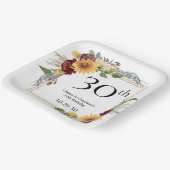 Assiettes En Carton Tournesols du 30e anniversaire (Angulaire)