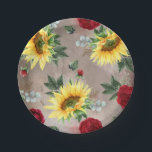 Assiettes En Carton Tournesols et roses rouges bordeaux Automne rustiq<br><div class="desc">Tournesols,  roses rouges bordeaux,  verdure rustique plaques de papier mariage de automne de pays</div>