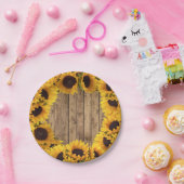 Assiettes En Carton Tournesols rustiques Pays En Bois (Fête)