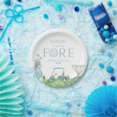 Assiettes En Carton Tournez Fore Blue Golf 4e anniversaire (Fête)