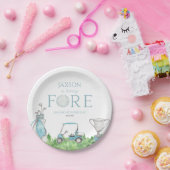 Assiettes En Carton Tournez Fore Blue Golf 4e anniversaire (Fête)