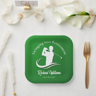 Assiettes En Carton Tournoi de golf moderne de se mettre en retraite