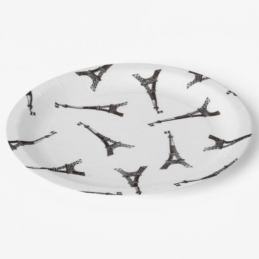 Assiettes En Carton Tours Eiffel (Angle)