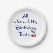 Assiettes En Carton Tous à bord du train d'anniversaire (Devant)