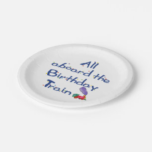 Assiettes En Carton Tous à bord du train d'anniversaire