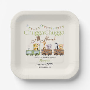 Assiettes En Carton Tous Anniversaire Cute Chugga Watercolor Animal Tr