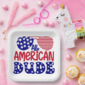 Assiettes En Carton Tous les mecs américains (Fête)