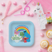 Assiettes En Carton Tous les Rainbows mènent à Sesame Street (Fête)