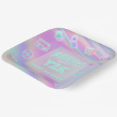 Assiettes En Carton TOUT AGE Y2K iridescendance rainbow fête d'anniver (Angulaire)