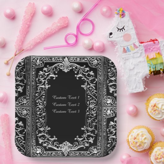 Assiettes En Carton Tout cadre en argent d'occasion (Fête)