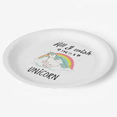 Assiettes En Carton Tout ce que je souhaite est une licorne (Angle)