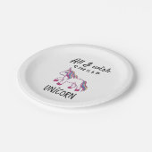 Assiettes En Carton Tout ce que je souhaite est une licorne (Angle)