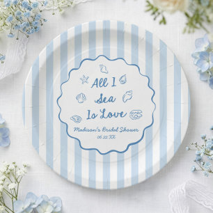 Assiettes En Carton Tout ce que je vois est un amour Coquillage de mer