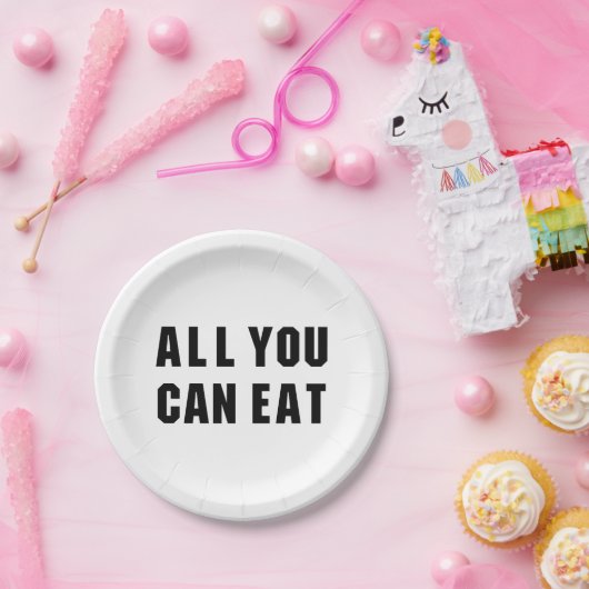 ASSIETTES EN CARTON TOUT CE QUE VOUS POUVEZ MANGER (Fête)