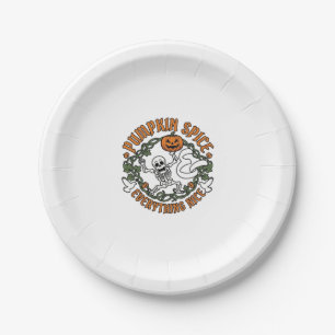 Assiettes En Carton Tout Citrouille Épice Nice Halloween Squelette V