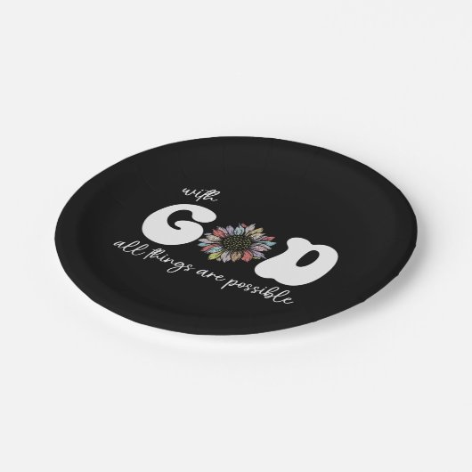 Assiettes En Carton tout est possible avec dieu (Angle)