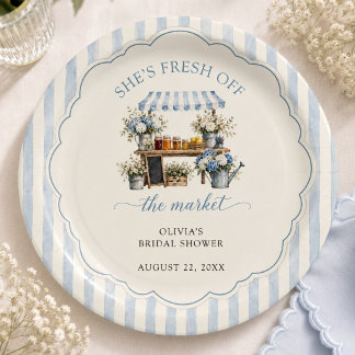 Assiettes En Carton Tout frais du marché Baby Shower pastel couleurs