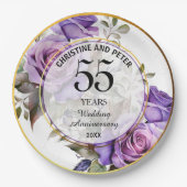 Assiettes En Carton Tout Mariage (55) Gold Frame Roses Anniversaire (Devant)