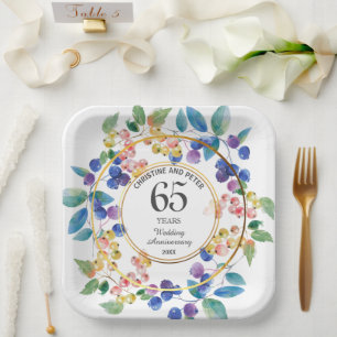 Assiettes En Carton Tout Mariage (65) Anniversaire de baies de cadres 