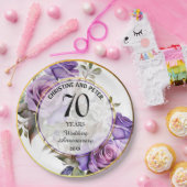 Assiettes En Carton Tout Mariage (70) Gold Frame Roses Anniversaire (Fête)