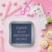 Assiettes En Carton TOUTE fête d'anniversaire Elégante Marine Bleu et  (Fête)