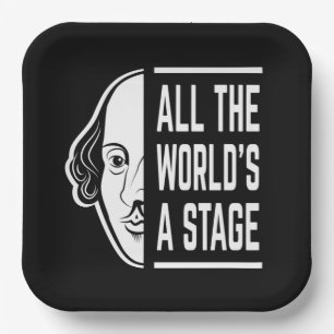 Assiettes En Carton Toute la scène mondiale Thespian Shakespeare Citat