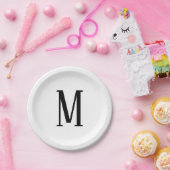 Assiettes En Carton Toute lettre | Couleurs noires et blanches ou do-i (Fête)