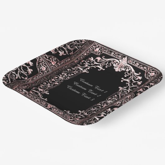 Assiettes En Carton Toute Occasion Rose Gold Frame (Angulaire)