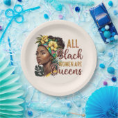 Assiettes En Carton Toutes les femmes noires sont des reines (Fête)