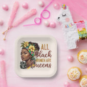 Assiettes En Carton Toutes les femmes noires sont des reines (Fête)
