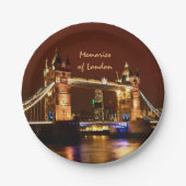 Assiettes En Carton Tower Bridge & Londres à la nuit, Angleterre /part (Devant)