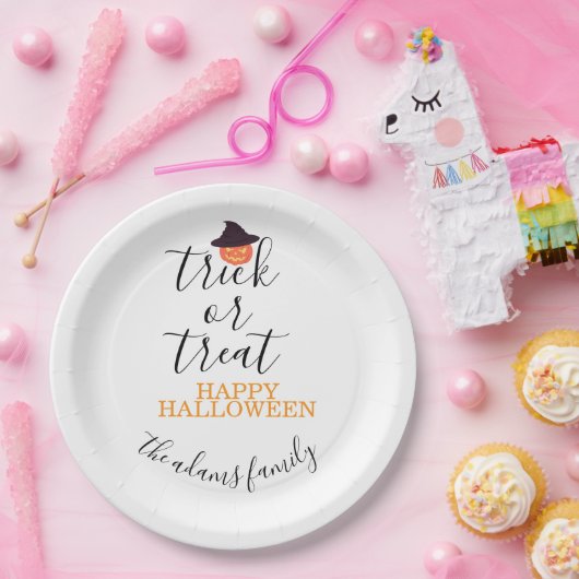 Assiettes En Carton Trace ou traitement Script moderne Halloween (Fête)