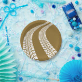 Assiettes En Carton Traces de pneus (Fête)