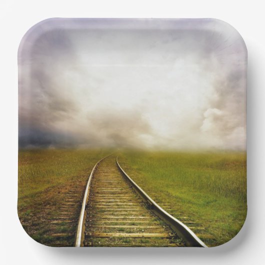 Assiettes En Carton Traces ferroviaires (Recto)