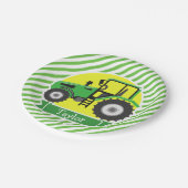 Assiettes En Carton Tracteur agricole vert avec jaune; vert et blanc (Angle)