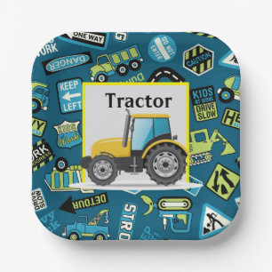 Assiettes En Carton Tracteur de jouets Anniversaire de enfant