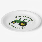 Assiettes En Carton Tracteur vert (Angle)