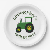 Assiettes En Carton Tracteur vert (Devant)