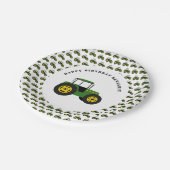 Assiettes En Carton Tracteur vert Anniversaire Plaques de papier perso (Angle)