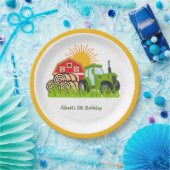 Assiettes En Carton Tracteur vert | Plaques papier à thème Anniversair (Fête)
