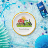 Assiettes En Carton Tracteur vert | Plaques papier à thème Anniversair (Fête)