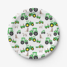 Tractor Birthday Party Plates Farm Theme