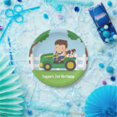 Assiettes En Carton Tractor Boy and Puppy Farm Anniversaire de enfant  (Fête)