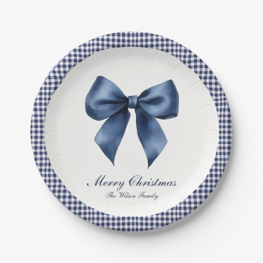 Assiettes En Carton Traditional Blue Knot Christmas (Devant)