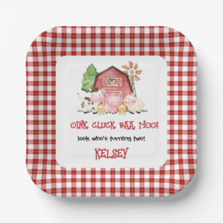 Assiettes En Carton Traditional Farm Theme Birthday Paper Plates
