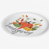 Assiettes En Carton Traditional Thanksgiving Design (Angle)